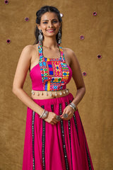 Pink Cotton Embroidered Sleeveless Blouse