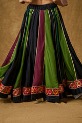 Multi Color Cotton Embroidered Skirt