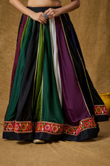 Multi Color Cotton Embroidered Skirt