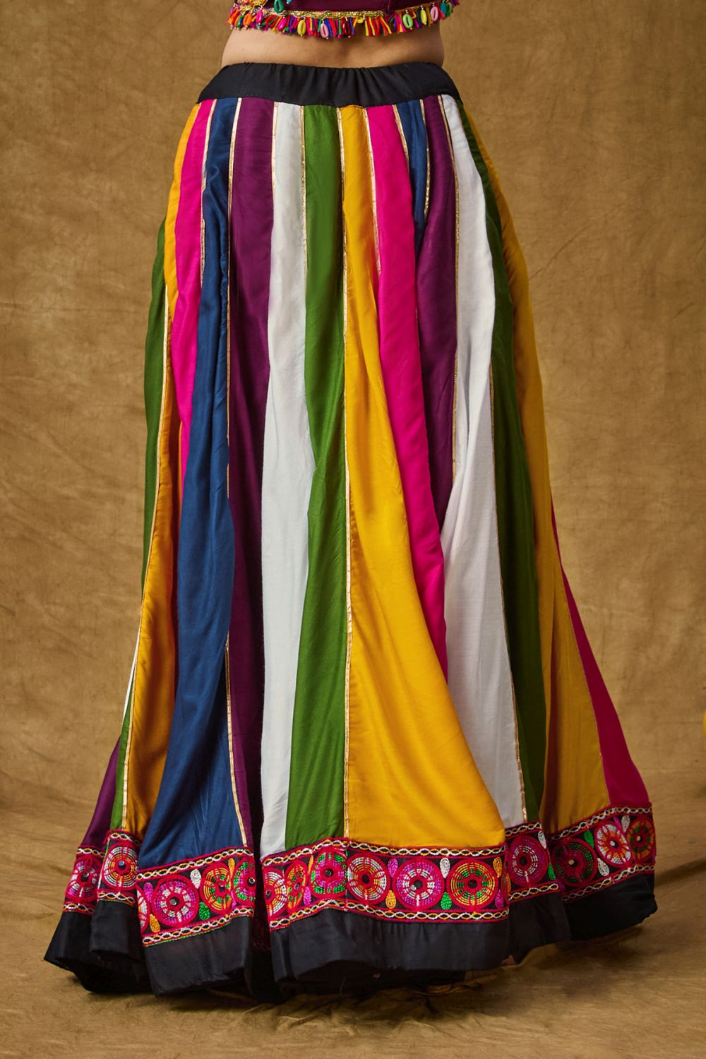 Multi Color Cotton Embroidered Skirt