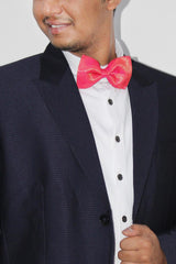 Meena Pink Zari Woven Blended Silk Bow Tie