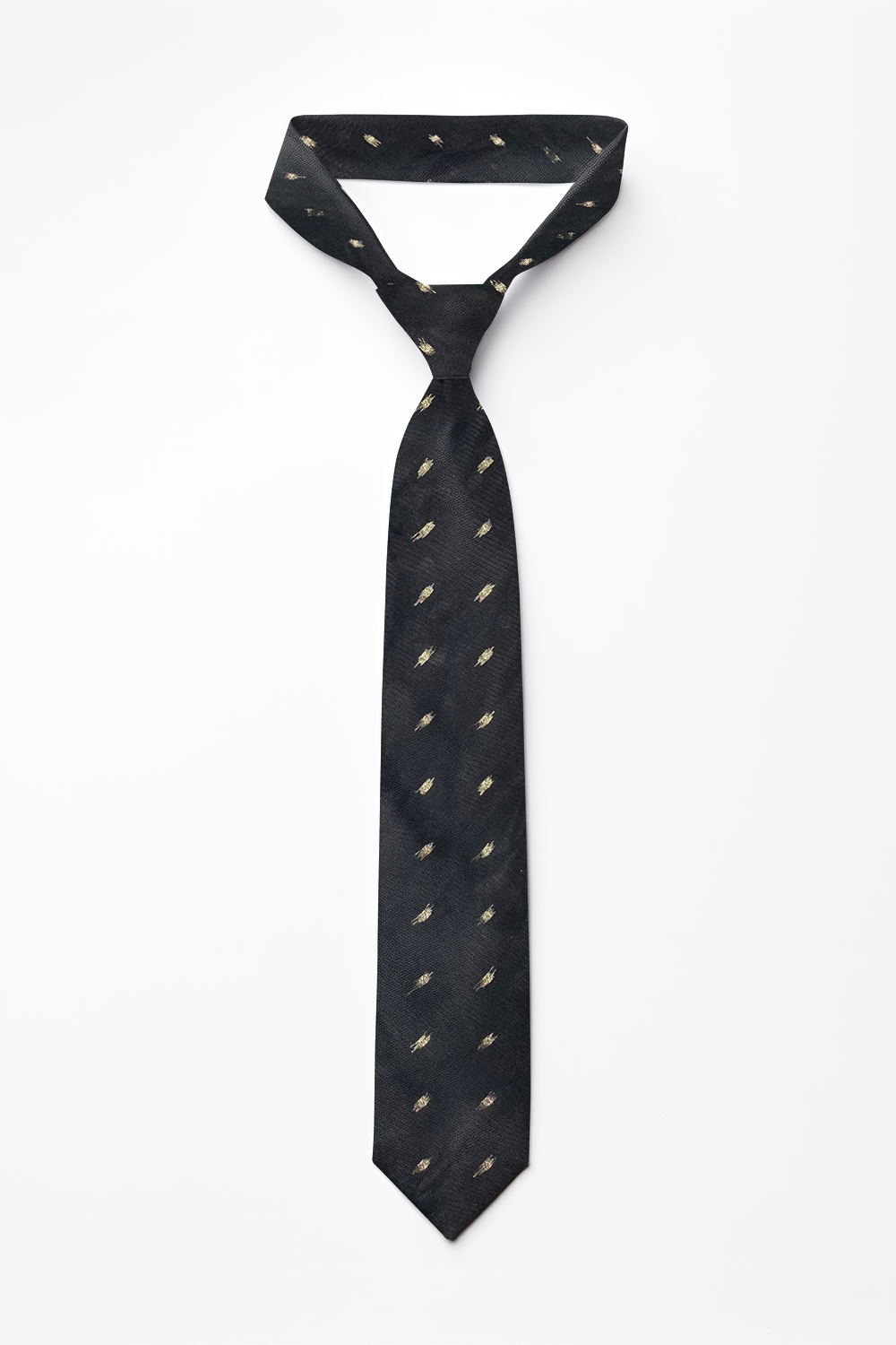 Buy Lata Black Ethnic Gold Buti Silk Black Tie Online