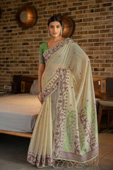 Green Jamdani Soft Cotton Saree