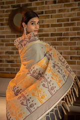 Mustard Jamdani Soft Cotton Saree