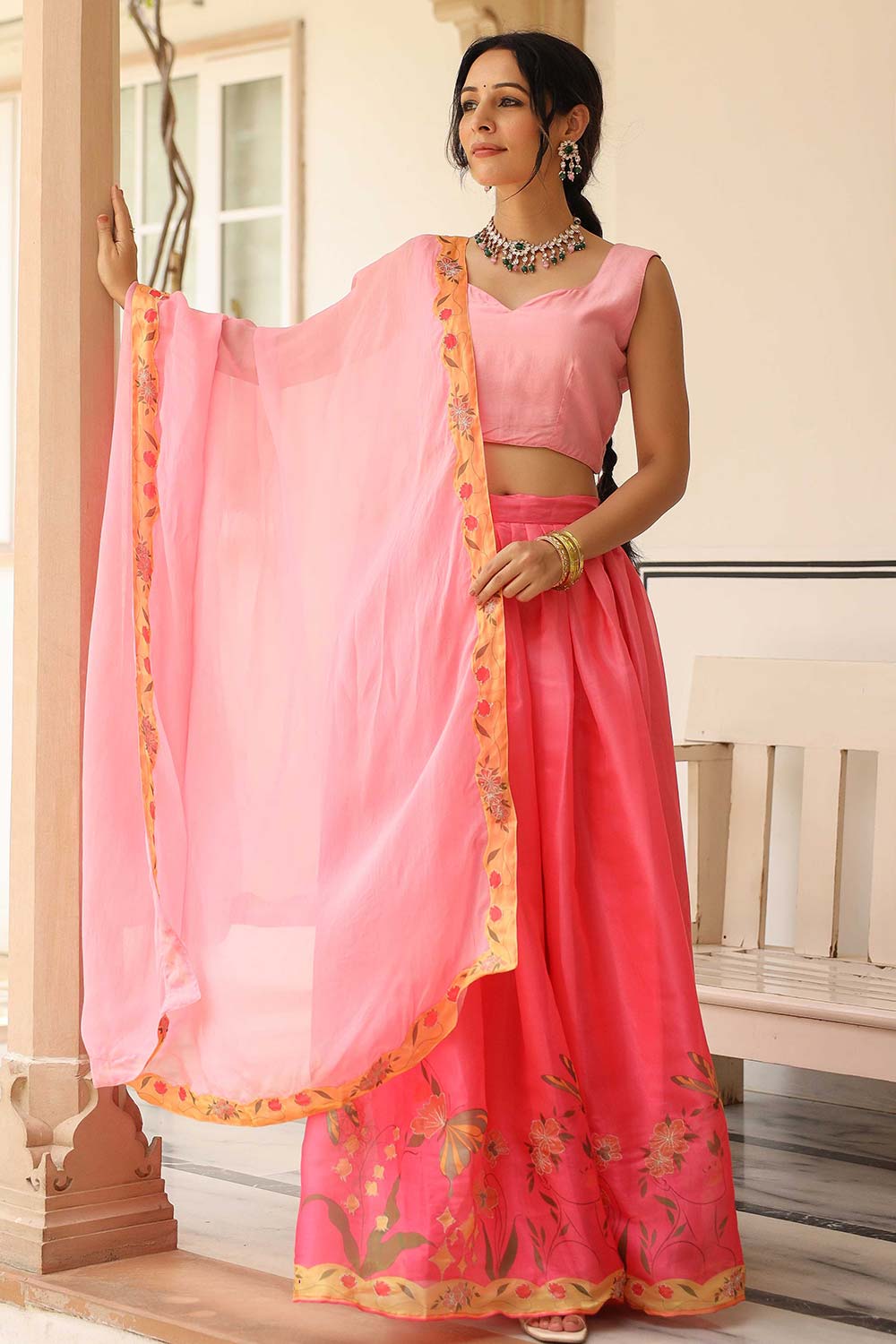 Pink Jimmy Choo Flared Lehenga Set