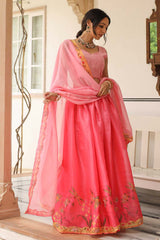 Pink Jimmy Choo Flared Lehenga Set