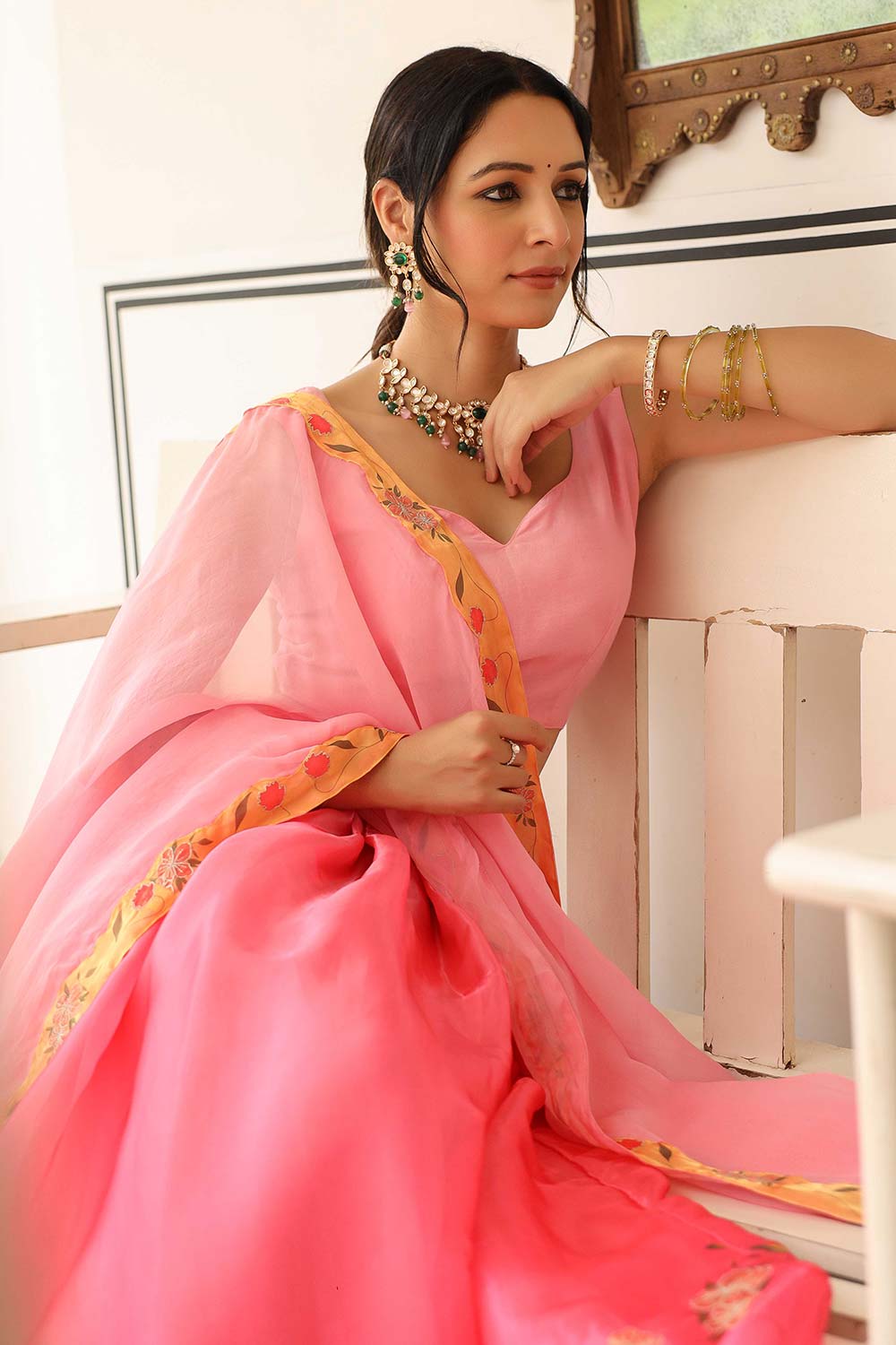 Pink Jimmy Choo Flared Lehenga Set