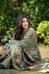 Green Organza Lehriya Saree