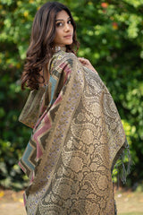 Grey Organza Lehriya Saree