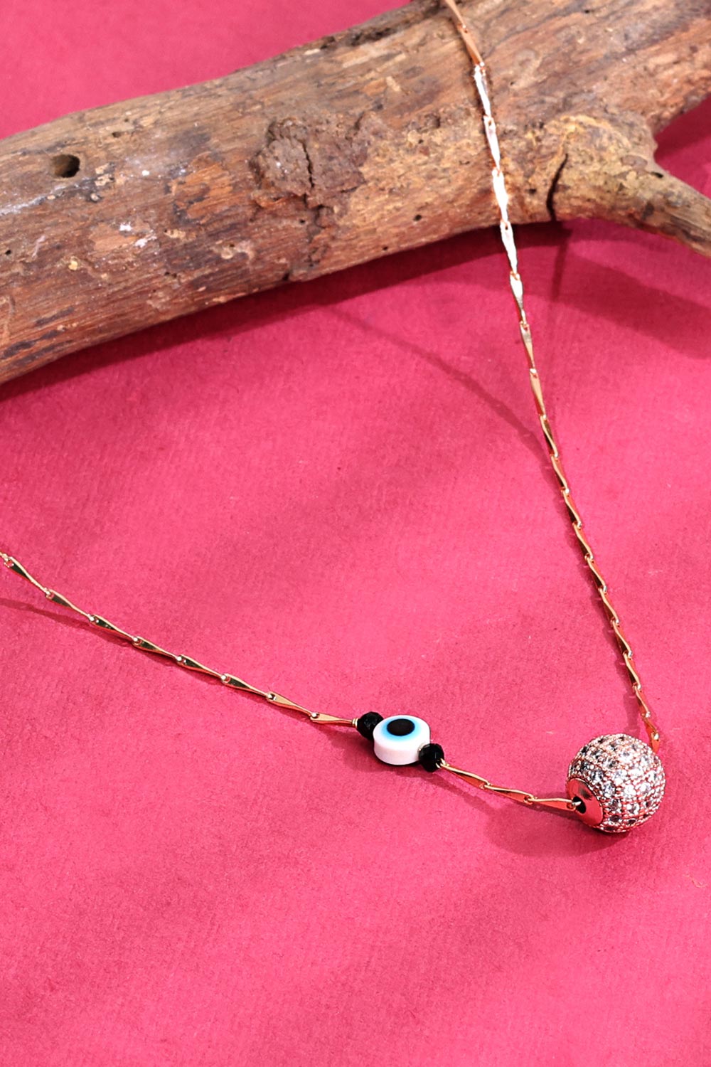 Rose Gold Evil Eye Necklace Chain