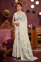 Green Woven Cotton Saree