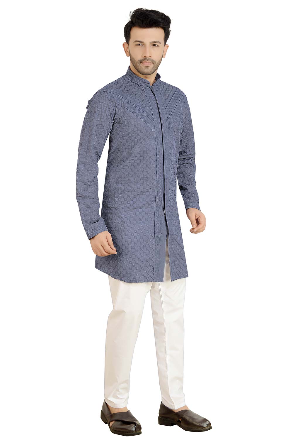 Grey Cotton Kurta Pant