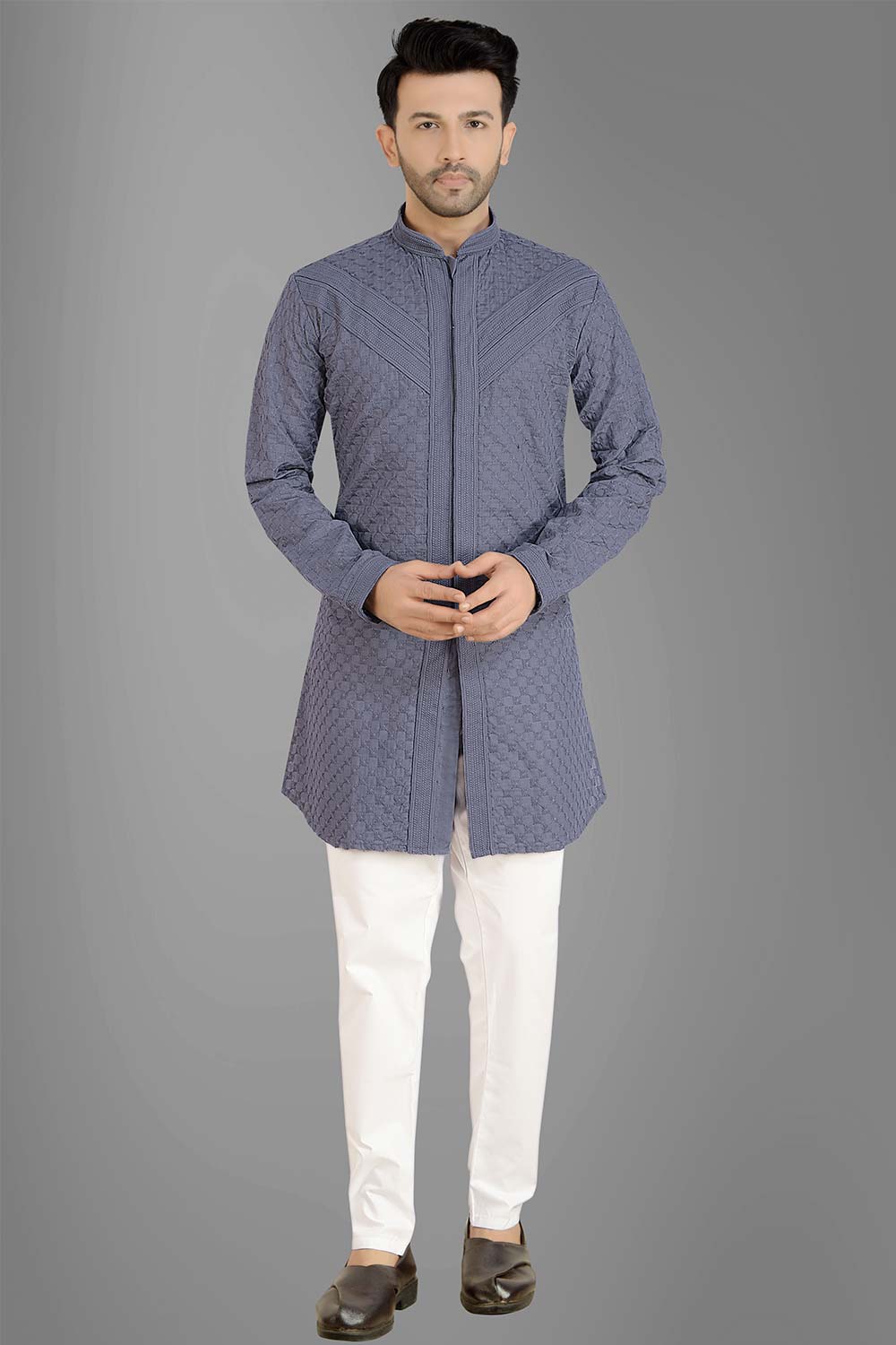 Grey Cotton Kurta Pant