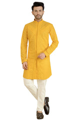 Mustard Cotton Kurta Pant