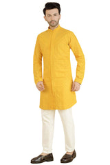 Mustard Cotton Kurta Pant