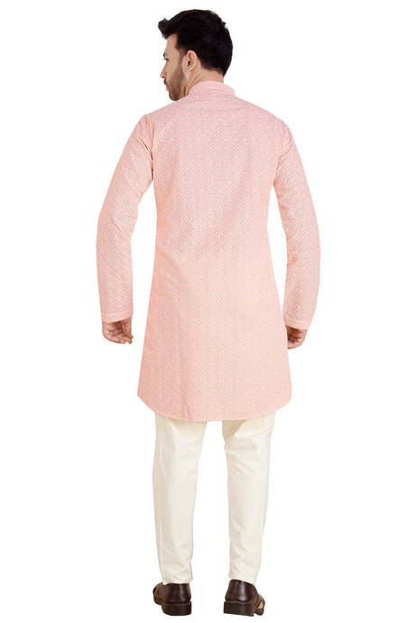 Peach Cotton Kurta Pant