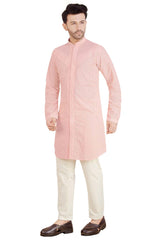 Peach Cotton Kurta Pant