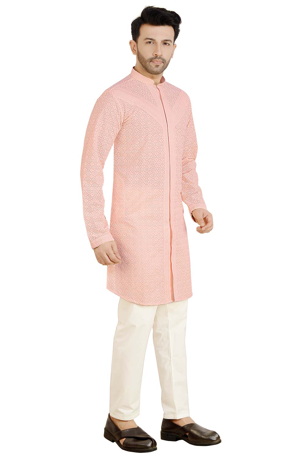 Peach Cotton Kurta Pant