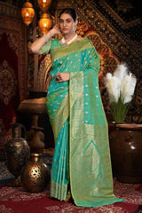 Green Zari Banarasi Saree