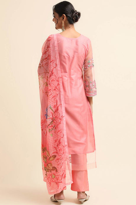 Pink Net Party Wear Pakistani Suit