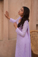 Sia chikankari and pearl work kurti in Lavender