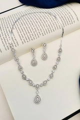 Stunnig Silver Plated American Diamond Necklace