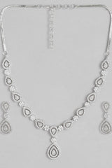 Stunnig Silver Plated American Diamond Necklace