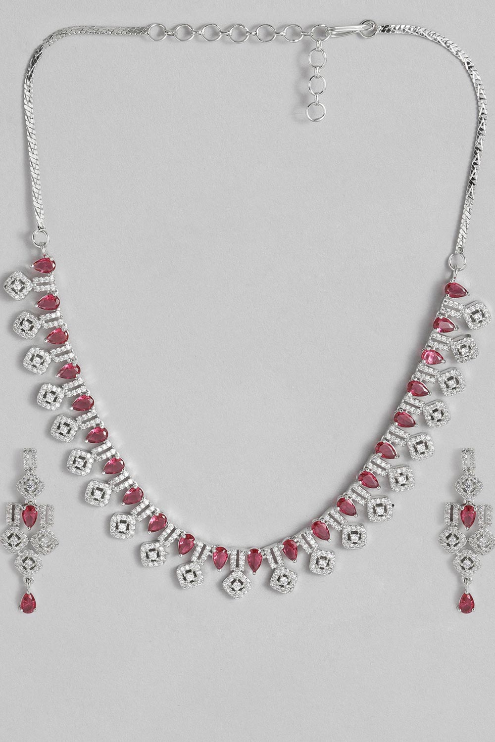 Enchanting Silver Plated American Diamond Necklace