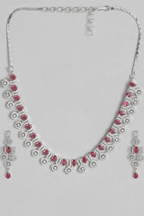 Enchanting Silver Plated American Diamond Necklace