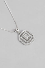 Enchanting Silver Plated American Diamond Pendant Set