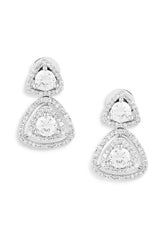 Silver Plated Trillion American Diamond Stud Earring