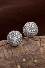 Silver Plated Round American Diamond Stud