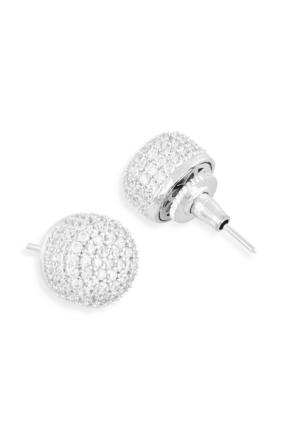 Silver Plated Round American Diamond Stud