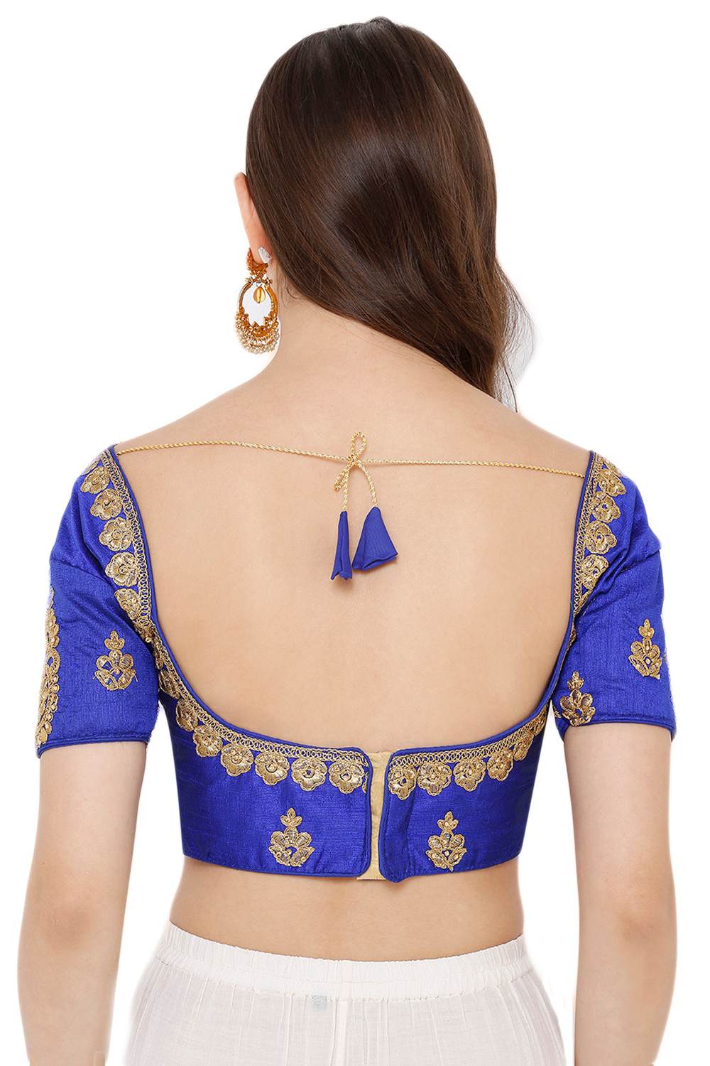 Art Silk Embroidered Blouse In Blue