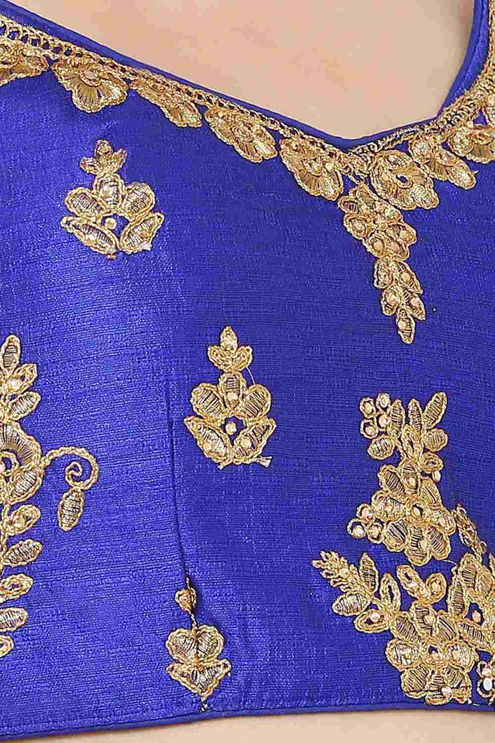 Art Silk Embroidered Blouse In Blue