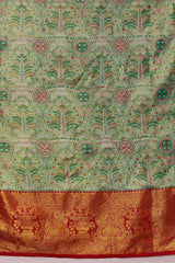 Green Pure Silk Woven Design Banarasi Saree