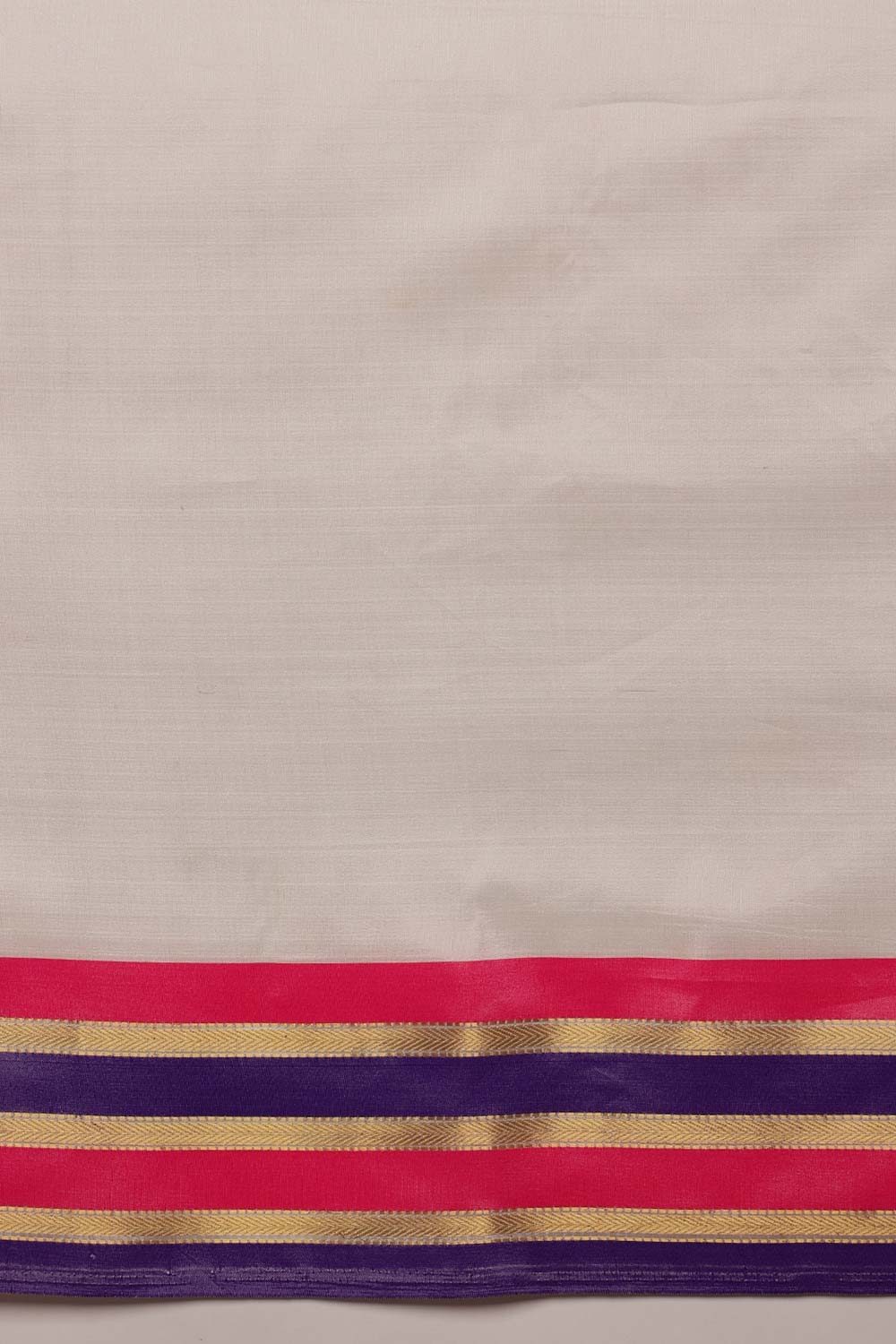 White Soft Silk Solid Kasavu Saree