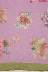 Purple Chiffon Digital Print Floral Saree
