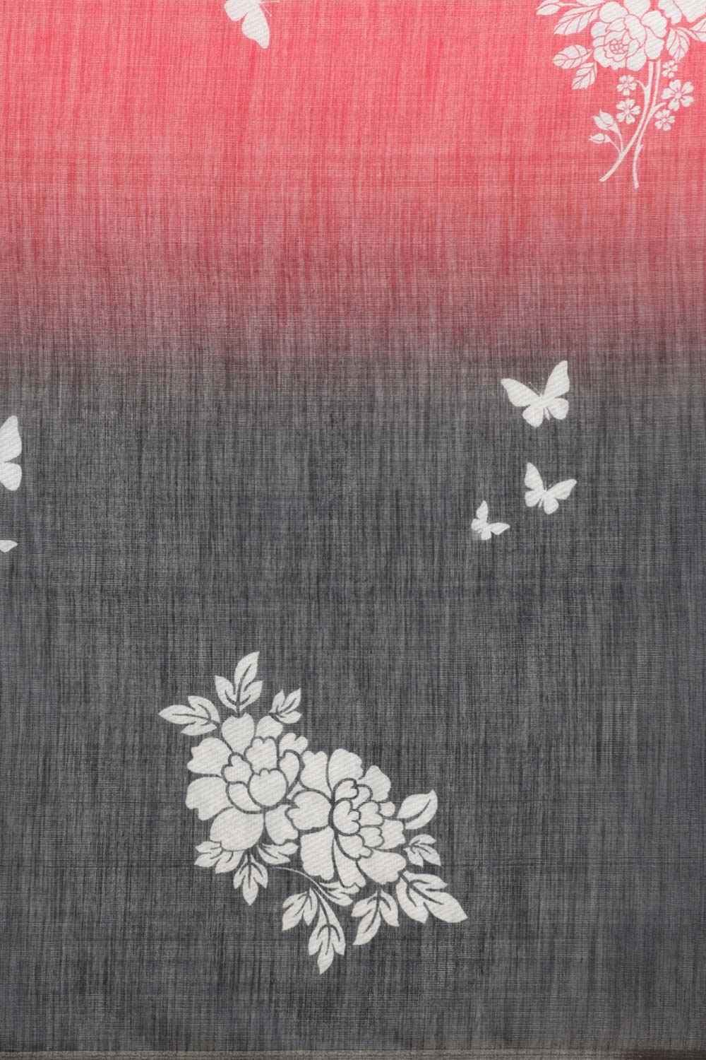 Black Cotton Zari Tissue Printed Saree