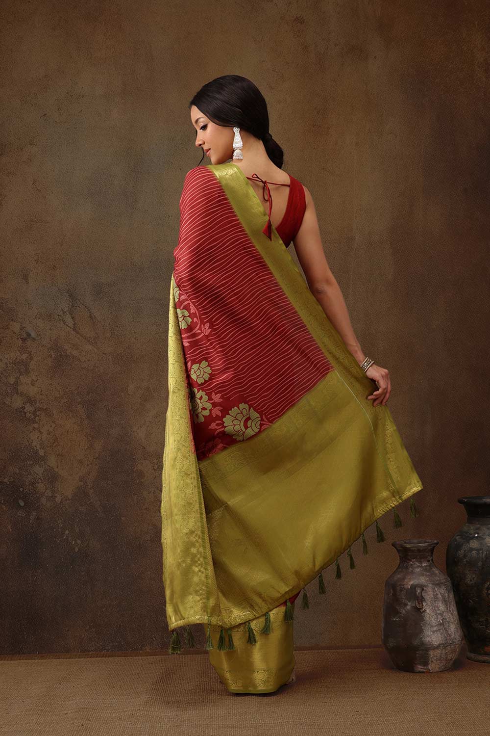 Red Kanjeevaram Silk Floral Saree