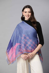 Women's Blue Printed Scarves