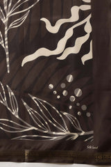 Brown Printed Silk Scarf