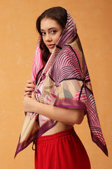 Multicolor Printed Silk Scarf