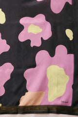 Black Printed Silk Scarf