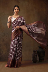 Purple Soft Silk Stripe Saree