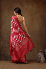 Red Soft Silk Stripe Saree