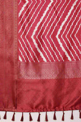Red Soft Silk Stripe Saree