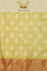 Yellow Soft Silk Stripe Saree