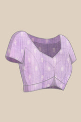 Women's Lavender Cotton Silk Digital  Saree