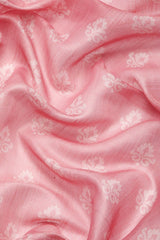 Women's Pink Cotton Silk Digital Saree
